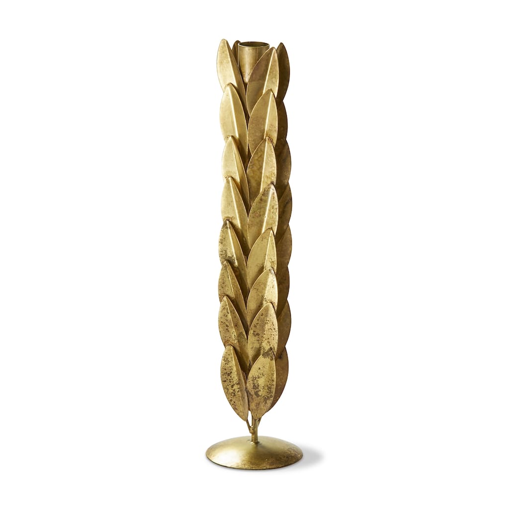 Orla Large Taper Holder - Antique Gold Iron Candle Holder for Straight Candles - 12.5" H x 3" L x 3" W