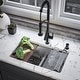 preview thumbnail 6 of 9, Karran 32" Undermount Double Bowl 60/40 Stainless Steel Workstation Sink