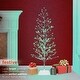 preview thumbnail 21 of 26, Alpine Corporation 60"H Indoor/Outdoor Artificial Christmas Tree with Green LED Lights, Silver