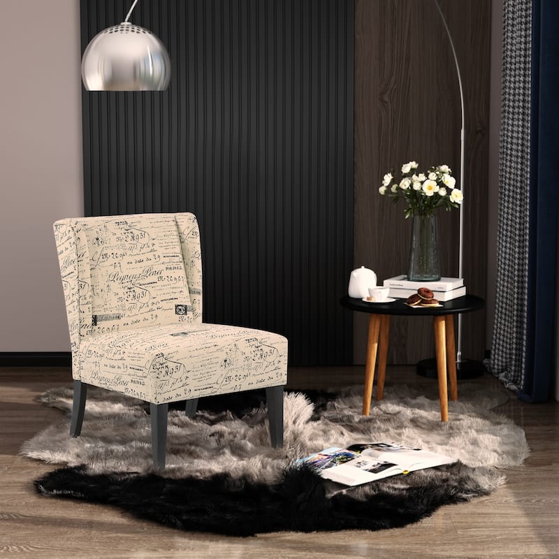 HOMCOM Upholstered Armless Accent Chair, Leisure Side Chair with Wingback