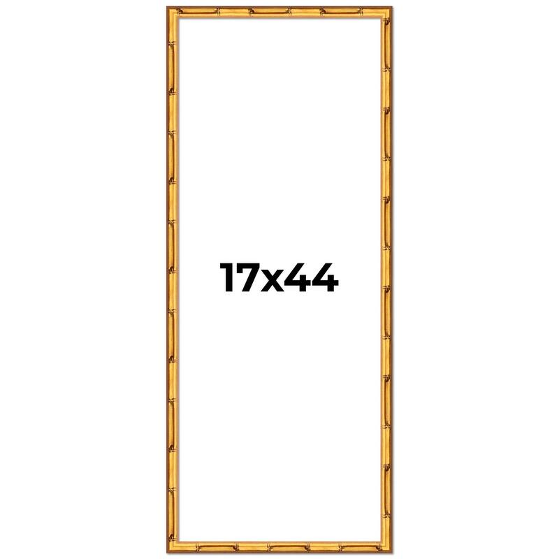 17x44 Frame Gold Bamboo Picture Frame Modern Photo Frame Includes UV Acrylic Shatter Guard Front Acid Free Foam Backing Board