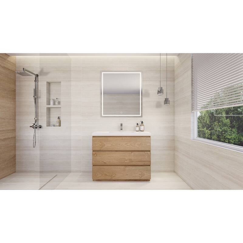 Aron 42'' Freestanding Vanity with Reinforced Acrylic Sink