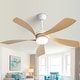 preview thumbnail 1 of 71, 45 Inch / 52 Inch White Ceiling Fan with Dimmable LED Light and Remote, 6-Speed Reversible DC Motor, ABS Blades