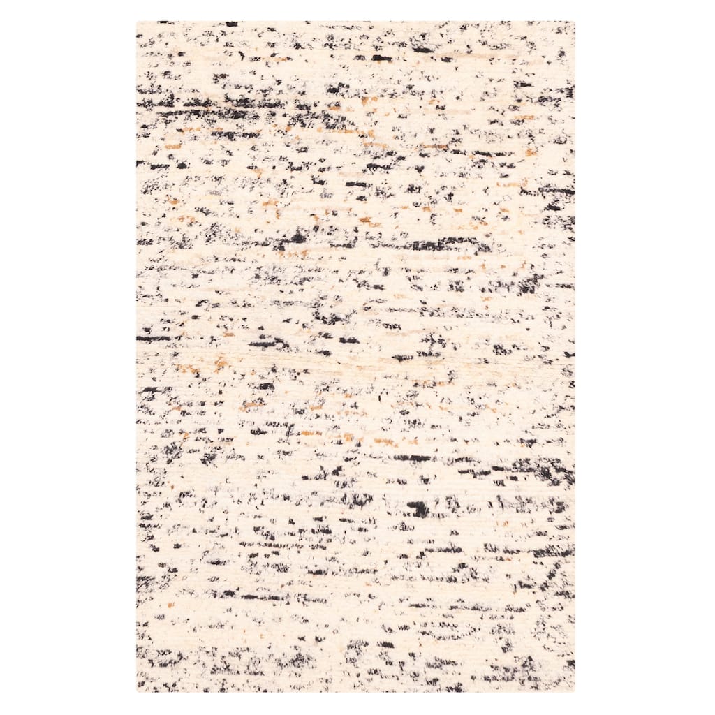 ECARPETGALLERY Hand-knotted Tangier Cream Wool Rug - 5'1 x 7'10