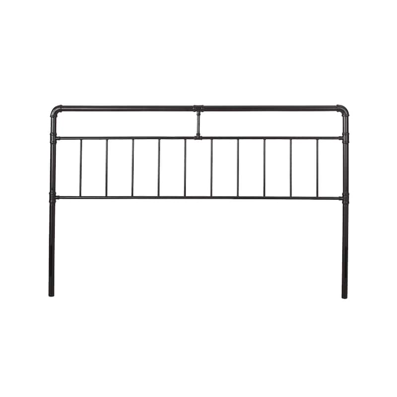Roomfitters King Size Metal Headboard, Industrial Pipe Style Bed Headboard with Open Frame Design, Black