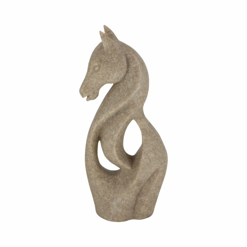 Decorative Horse Sculpture for Home Decor - Unique Decorative Objects - Beige - 7" x 4" x 15"
