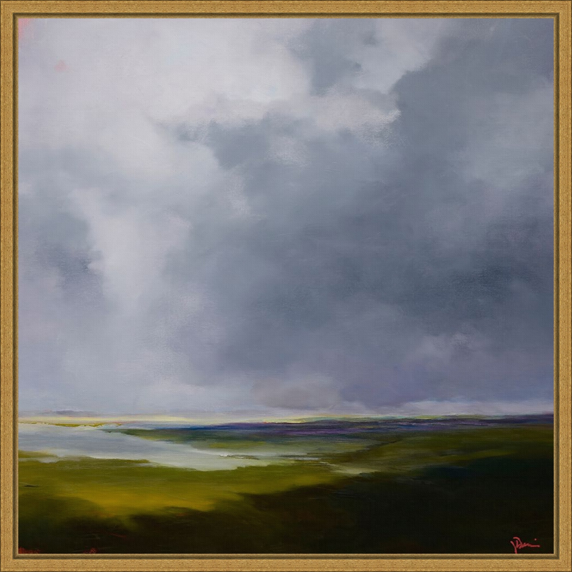 Amanti Art The Green by Patrick Dennis Framed Canvas Wall Art Print - Sylvie Gold