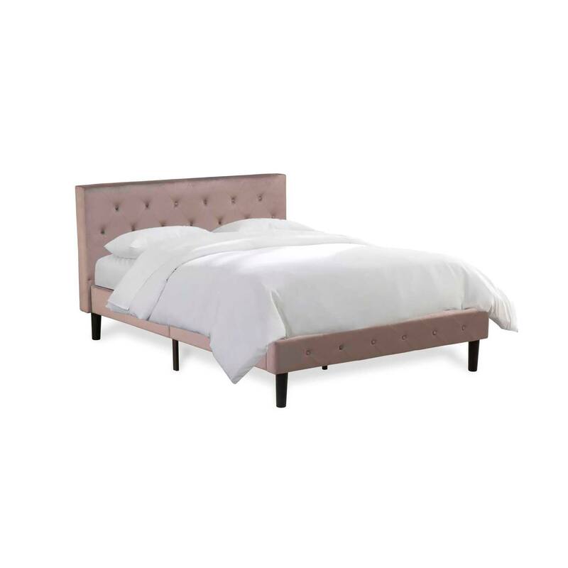 2-Piece Bedroom Set - Tufted Bed & Nightstand - Velvet Headboard