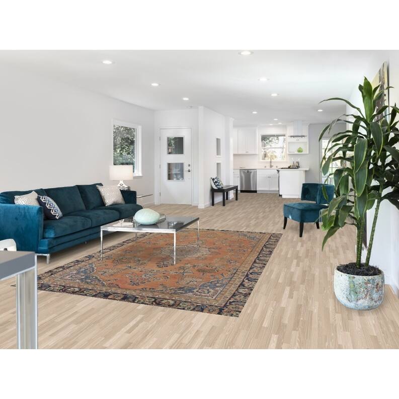 Hand Knotted Oriental 100% Wool Carpet Traditional Floral Oranges & Rust Mashad Area Rug - 9' 1'' X 5' 10''