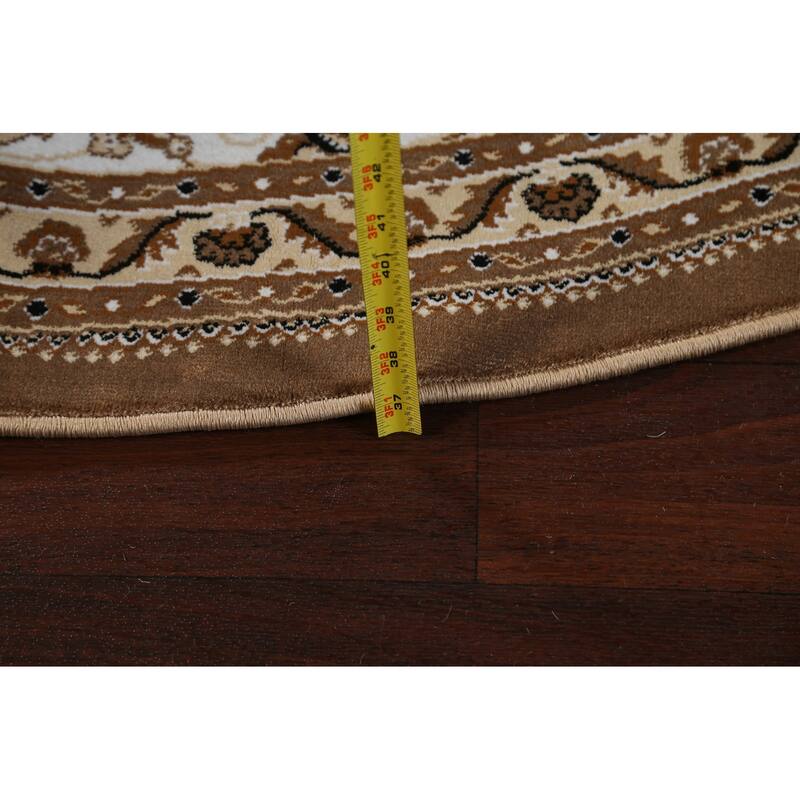 Traditional Brown Floral Oriental Tabriz Area Rug Turkish Carpet