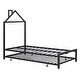 preview thumbnail 90 of 174, Whimsical Metal Platform Bed with House-Shaped Headboard