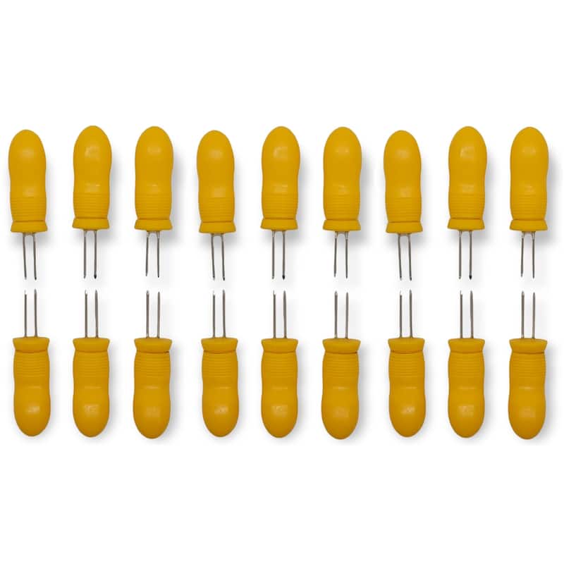 Handy Housewares 6 Piece Jumbo Corn Holders Corn Cob Skewers Handle Set