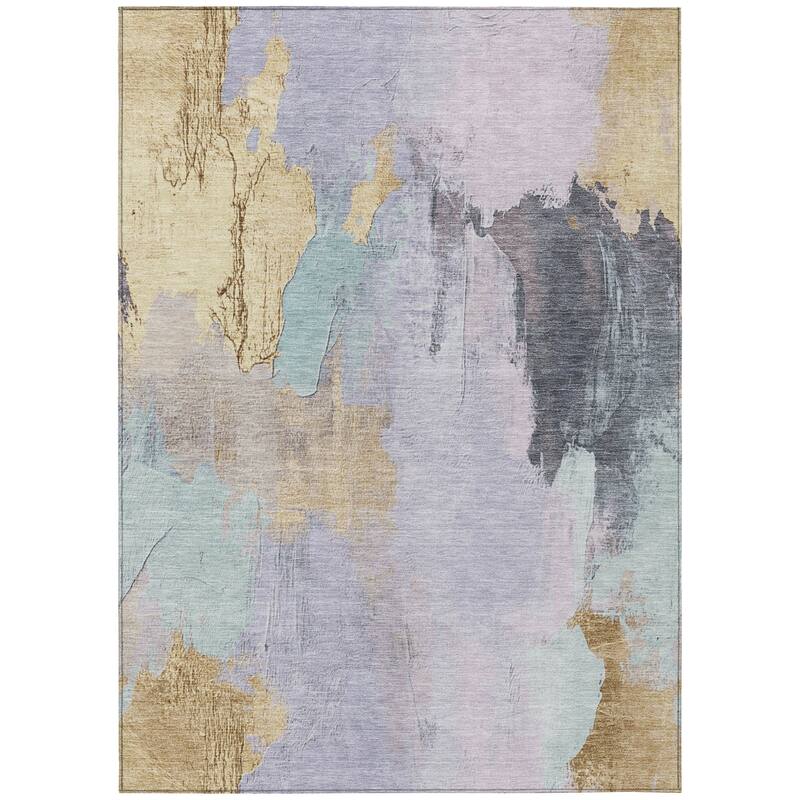 HomeRoots Abstract Transitional Rectangle Outdoor Rug