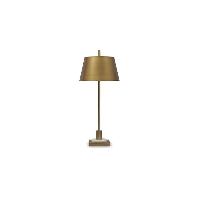 Signature Design by Ashley Fritzburn Gold/White Table Lamp - 14" W x 14" D x 32.25" H
