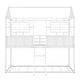 preview thumbnail 9 of 16, Metal Twin Bunk Bed with Fence Guardrail, House Cabin Design, Built-in Ladder - Twin Size