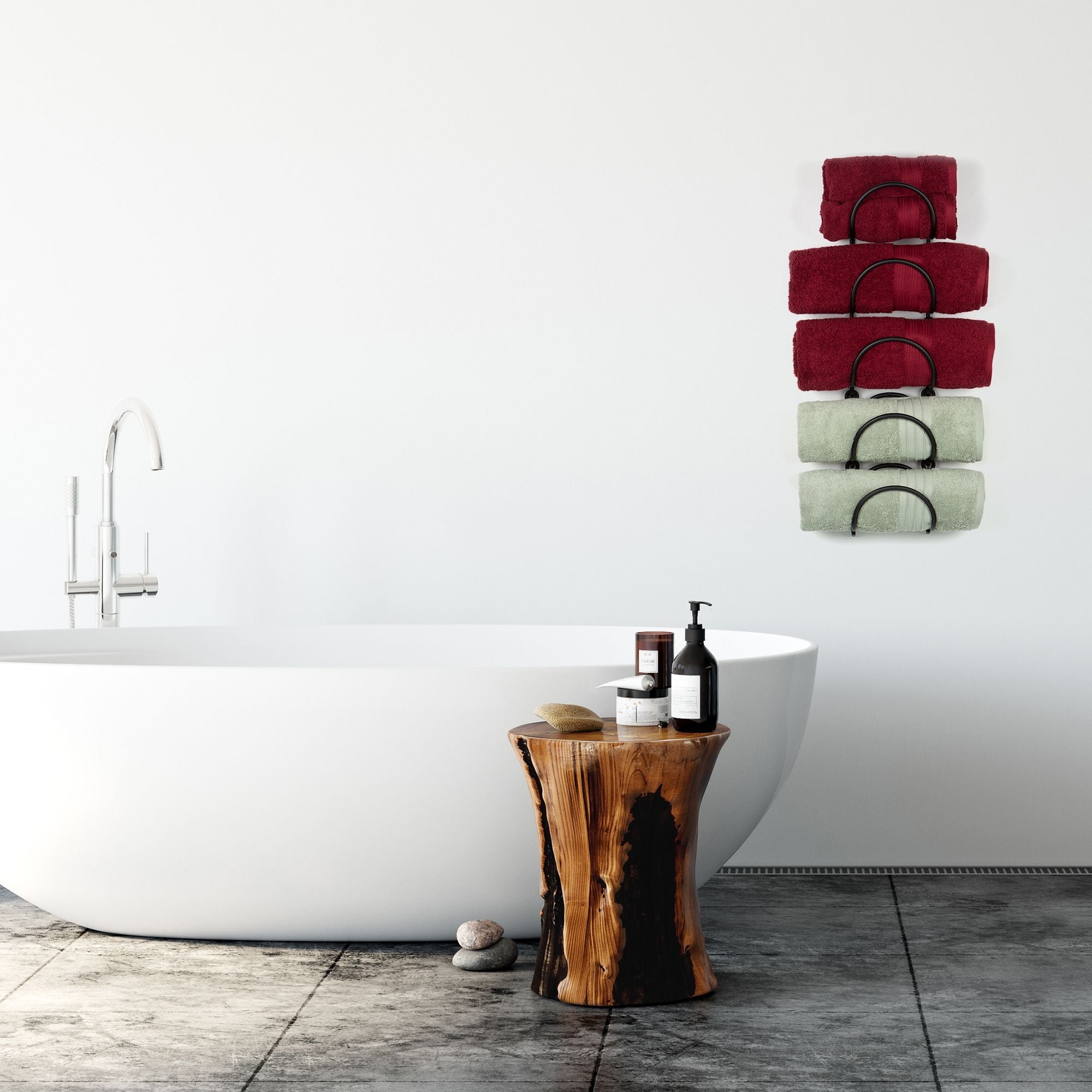 BOTO Bathroom Towel Rack Wall Mounted Bathroom Organizer, Bath Towel & –  Wallniture
