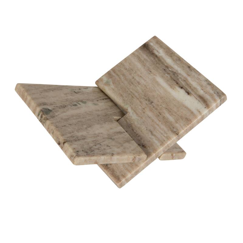 Decorative Marble Book Holder - 11.0"L x 7.5"W x 4.5"H - Beige