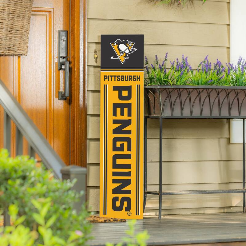 47" Double Sided Seasonal Porch Leaner, Pittsburgh Penguins - 47" x 11.25"