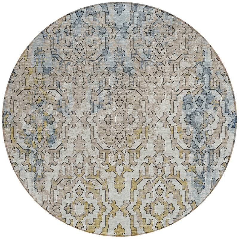 HomeRoots Medallion Transitional Rectangle Outdoor Rug