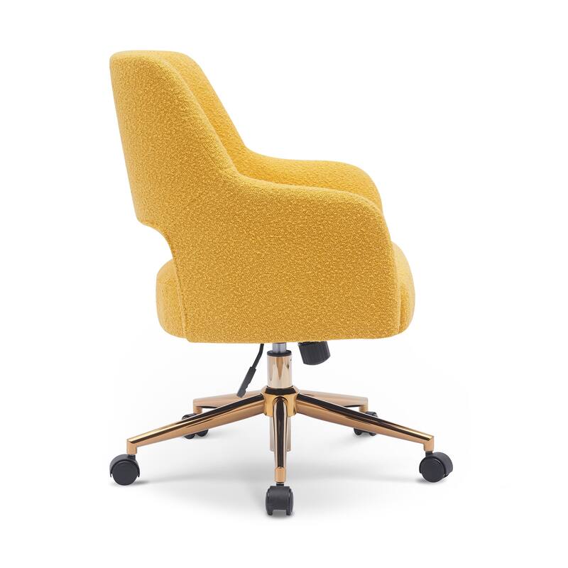 Boucle Upholstered Office/ Desk Chair - Swivel/ Adjustable Height