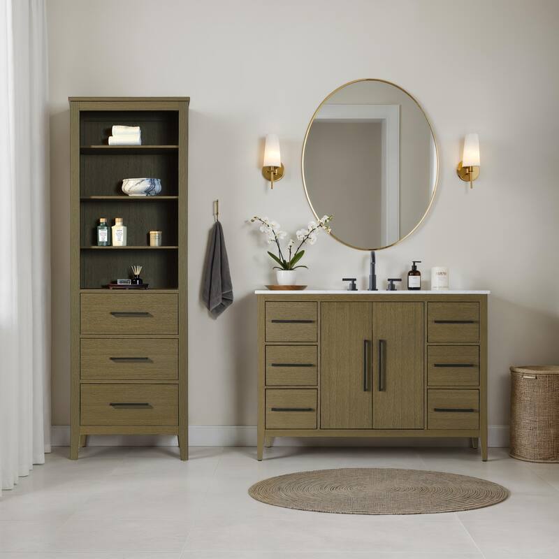 Laura 16-28 Inch Open Shelving Bath Storage Cabinet