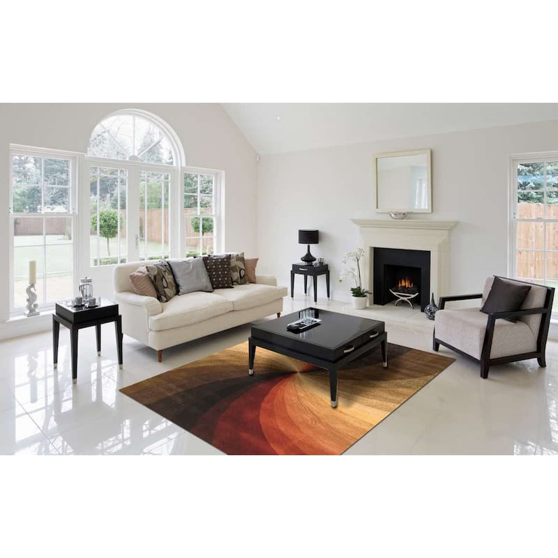 Home Decor EORC Hand-Tufted Wool Swirl Rug, Multicolored Vibrant & Stylish Area Rug for Adding Playful Elegance to Your Living