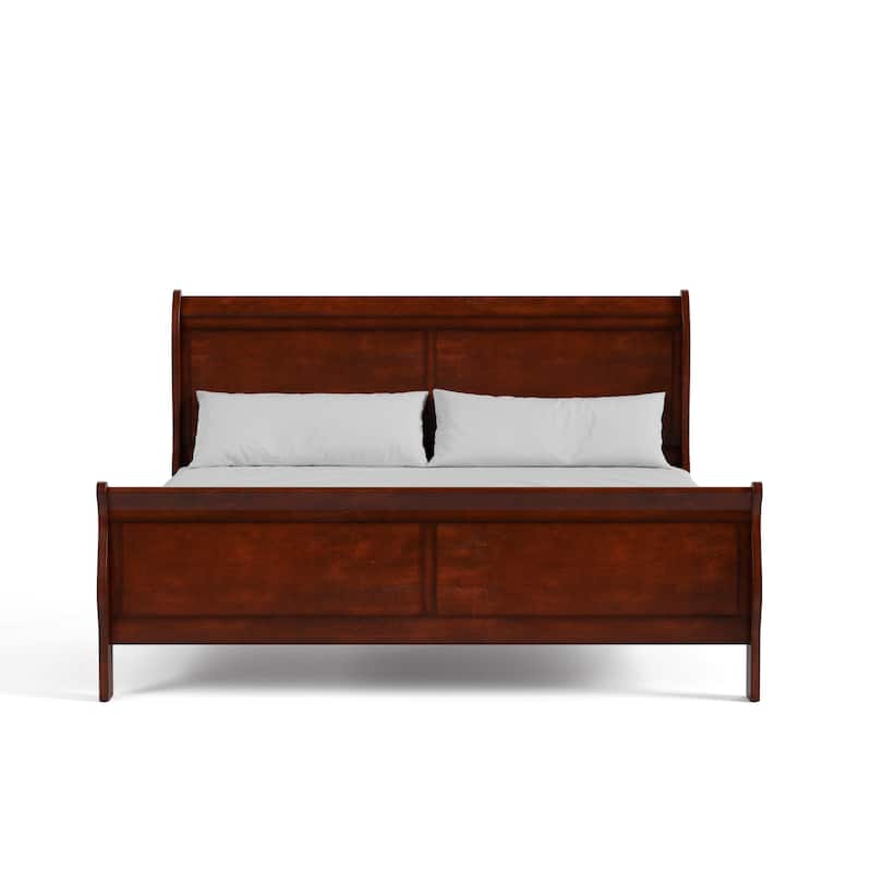 Furniture of America Devi Traditional Solid Wood 3-Piece Bed and 2 Nightstand Bedroom Set