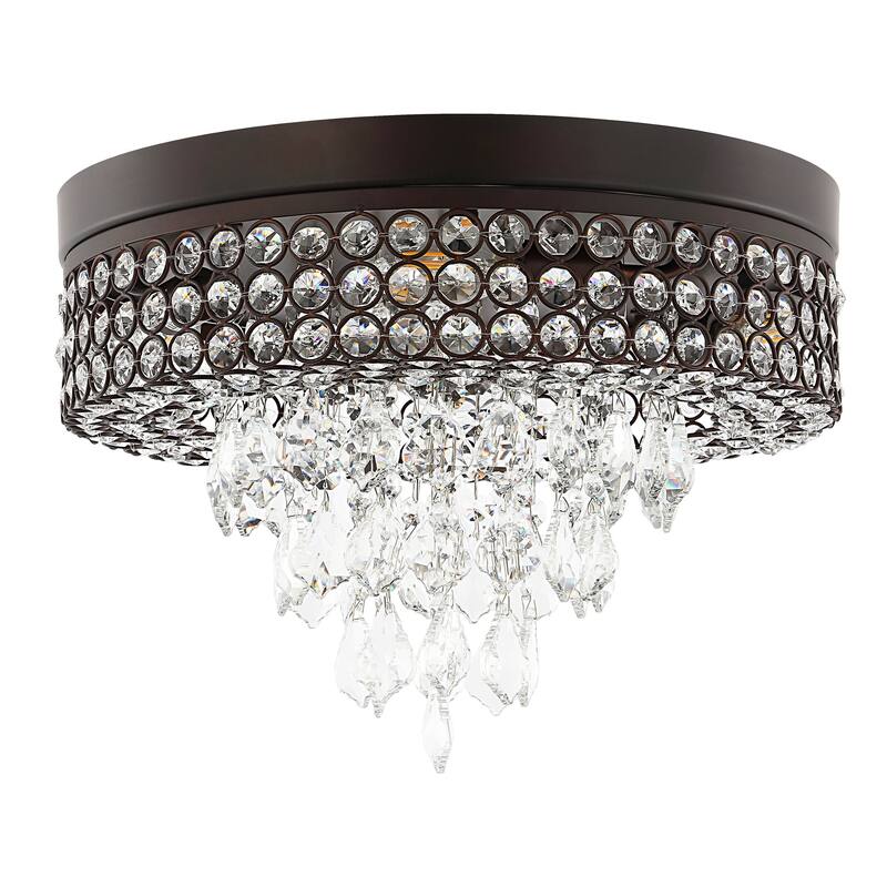GetLedel 4-Light Tiered Crystal Flush Mount