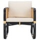 preview thumbnail 5 of 22, SAFAVIEH Alybeth Boho Coastal Solid Wood Accent Chair with Cushion - 26" W x 26" D x 26" H