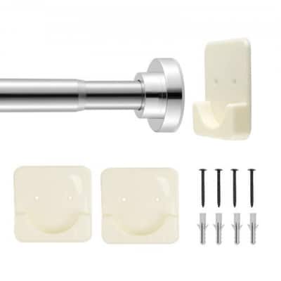 Extendable 28-76 in Tension Shower Rod Stainless Steel Heavy Duty for Bathrooms or Closets - 28-76 in