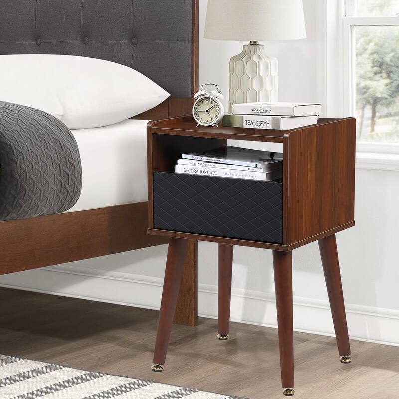 Mid Century Modern End Table with Charging Station - 16.54" *14.57"