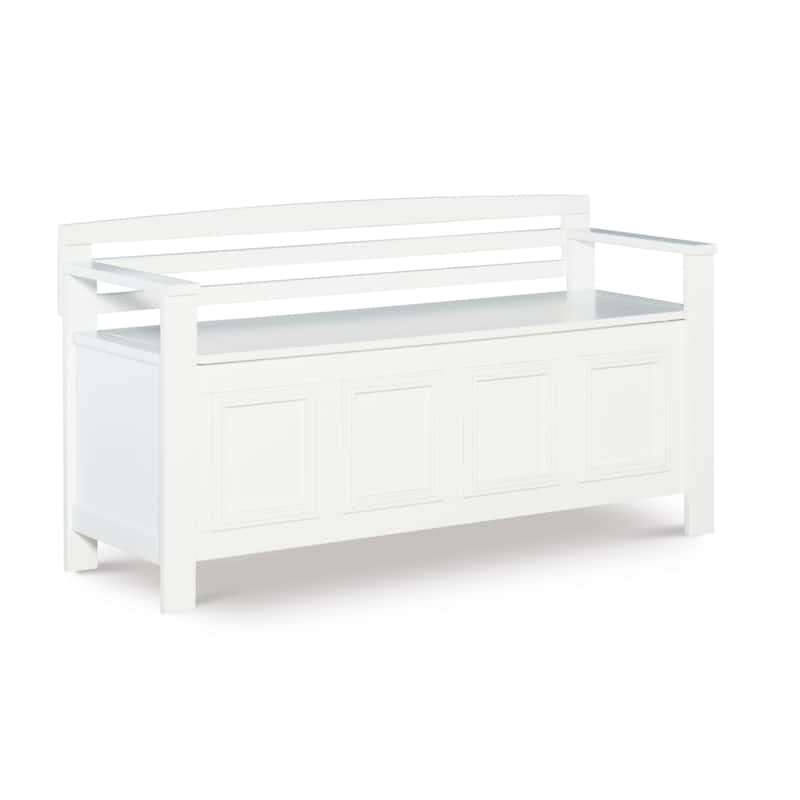 Slatted Back Storage Bench - 46" - White