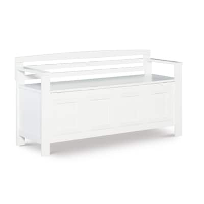 Slatted Back Storage Bench - 46" - White