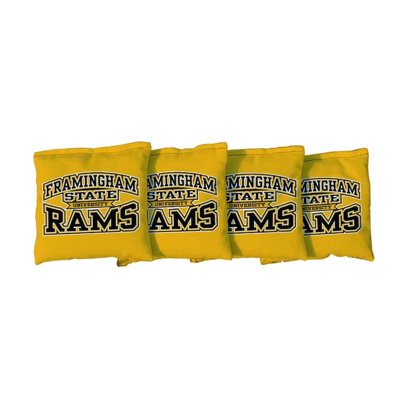 Framingham State Rams Yellow Cornhole Bags - Corn Filled