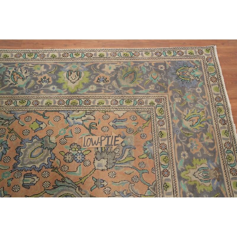Hand Knotted Oriental 100% Wool Carpet Traditional All-Over Oranges & Rust Tabriz Area Rug - 12' 2'' X 9' 8''