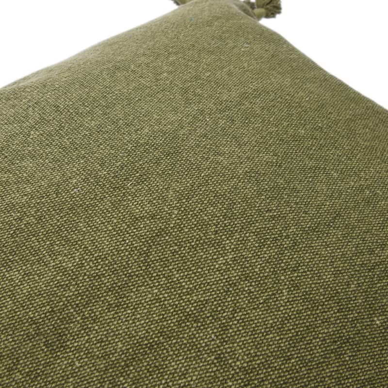 Square Canvas Pillow Cover with Tassels