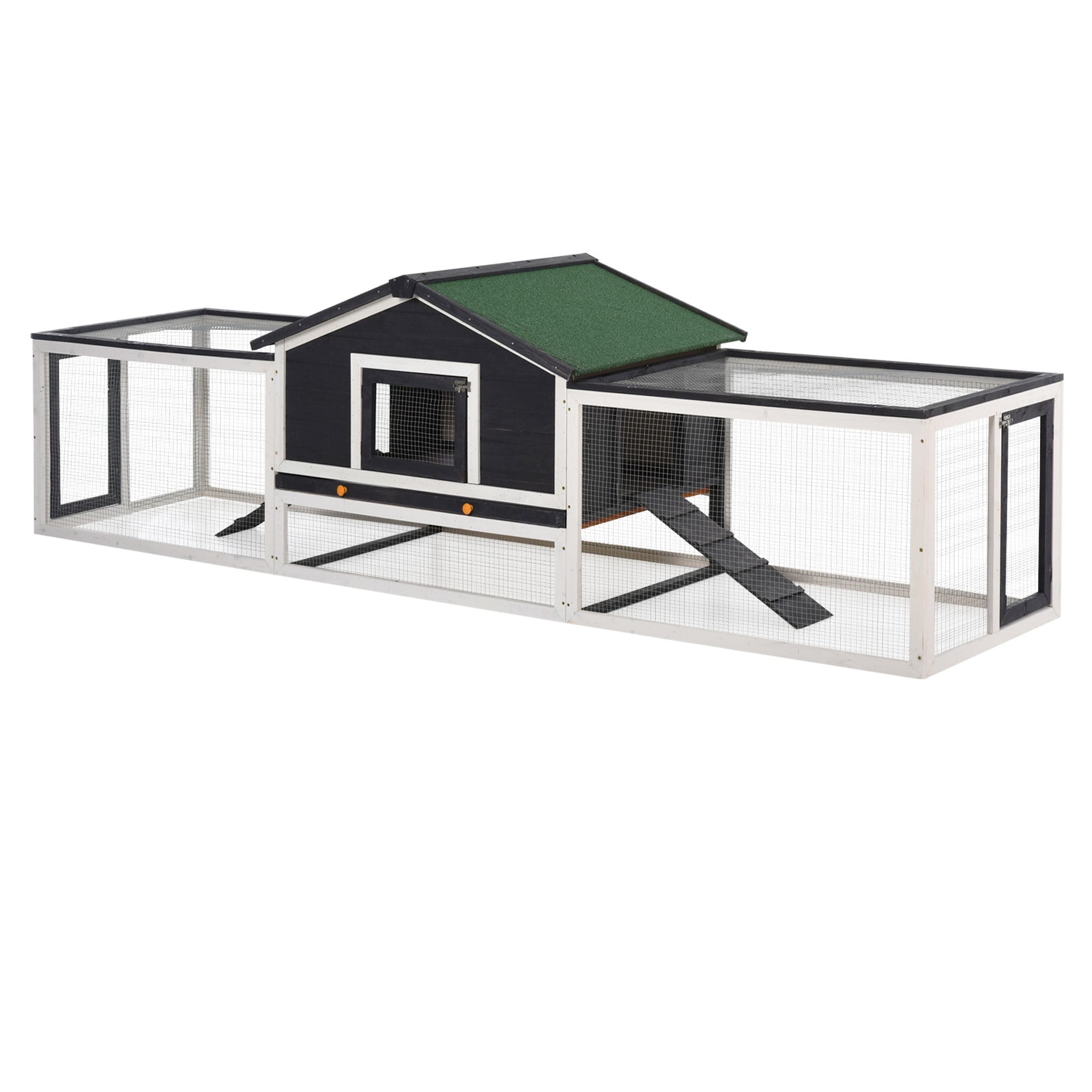 pawhut 2 story rabbit hutch