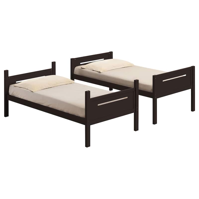 Littleton Transitional Wood Bunk Bed with Slatted Mattress