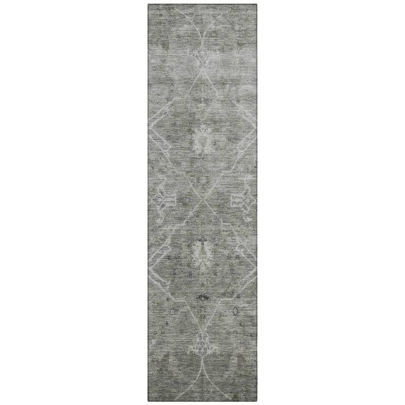 Machine Washable Indoor/ Outdoor Vintage Traditional Chantille Rug