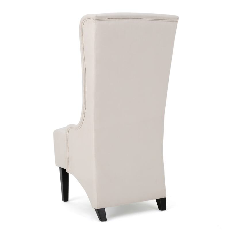 High-Back Dining Chair Dining Room Chair with Winged Back, Upholstered Kitchen Chair with Wooden Legs