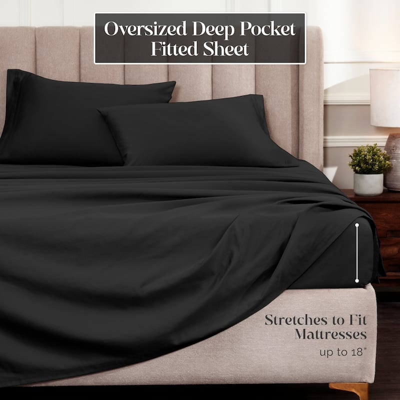 Blue Nile Mills 1500 Thread Count Egyptian Cotton Deep Pocket Solid Sheet Set