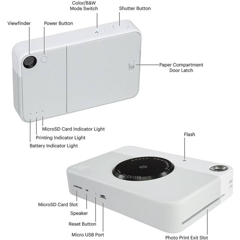 Kodak Printomatic Instant Camera Bundle w/ 20 Zink Sheets, Photo Album & Hanging Frames - N/A