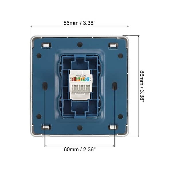 Small Network Socket Ethernet Socket Single Port RJ45 CAT6 Wall Plate Silver Tone for ...