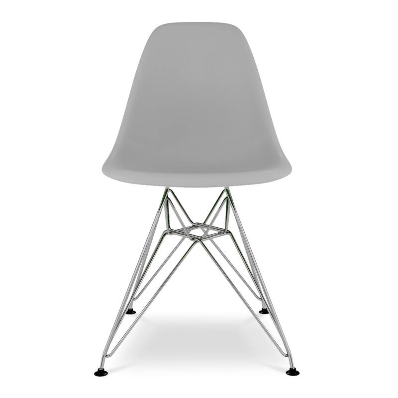 HomeRoots Gray and Silver Steel Dining Side Chair