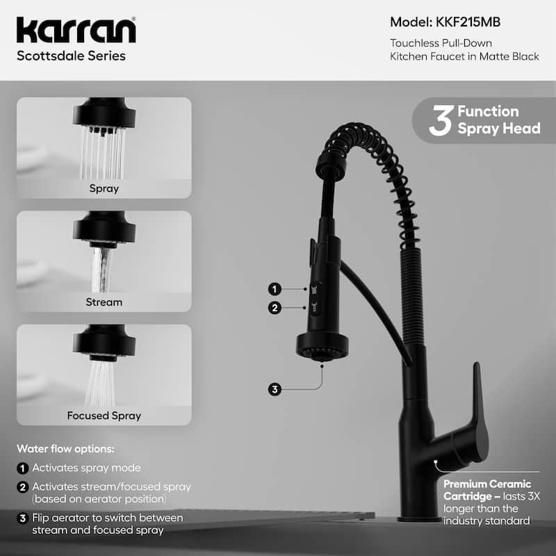 Karran Scottsdale Touchless Single-Handle Pull-Down Sprayer Kitchen Faucet