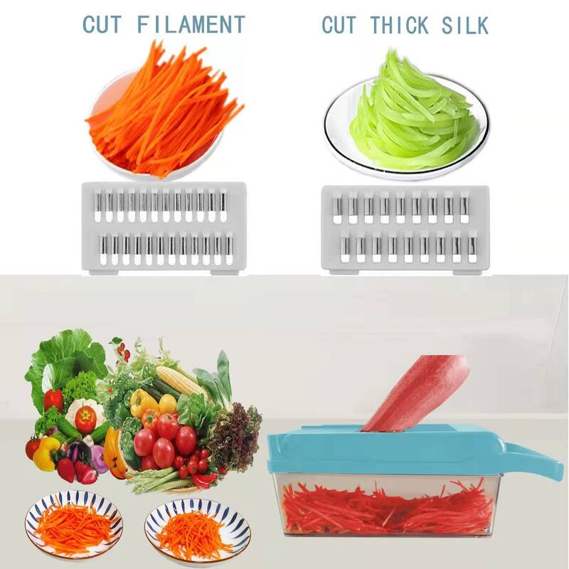 Vegetable Chopper Multifunctional Veggie Chopper,Blue Kitchen Vegetable Slicer Dicer Cutter