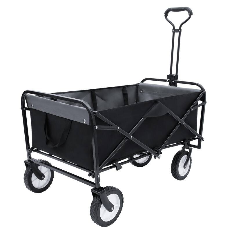 360lb Capacity Heavy-Duty Collapsible Wagon - with Storage Straps & 3-Piece Liner Bag Set