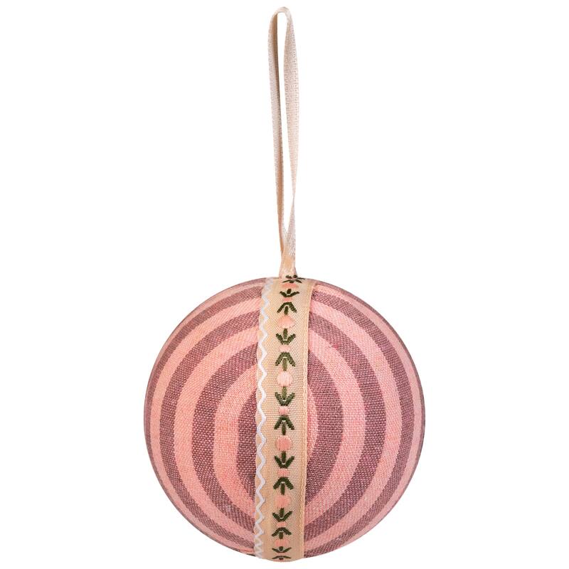 Plaid and Striped Christmas Ball Ornaments - 2.75" Set of 4. - 2.75".