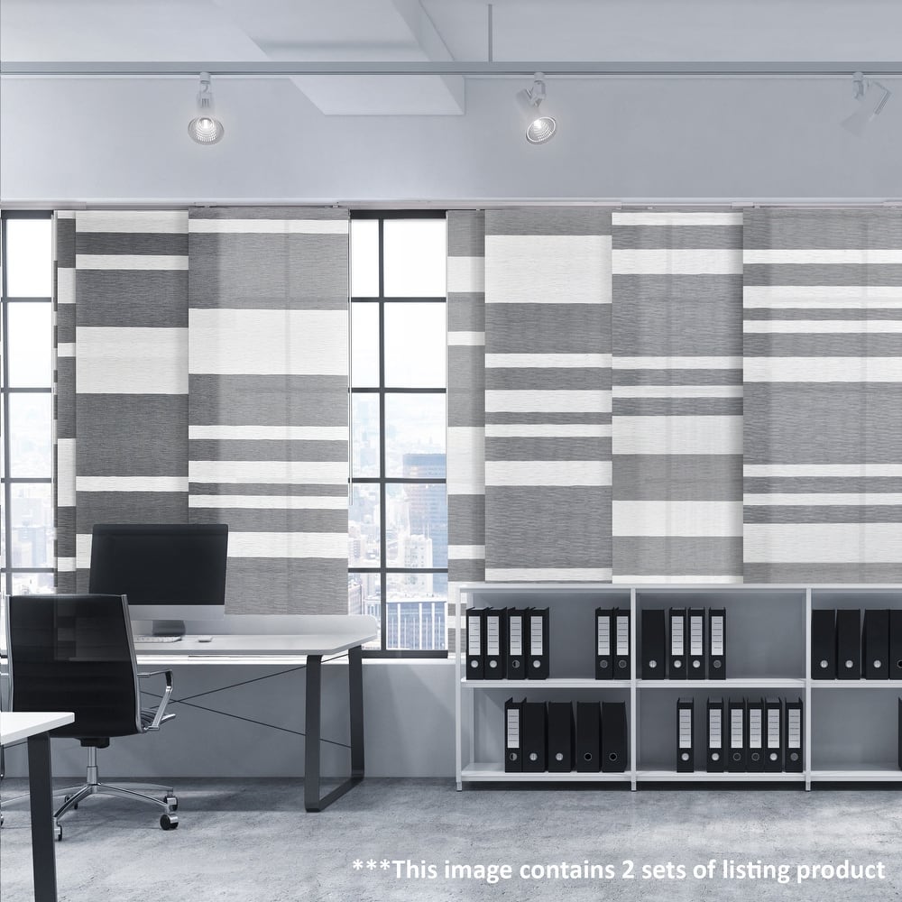 GoDear Design Natural Woven Adjustable Sliding Panel, Vertical Blinds, Barcode Series, 45.8"- 86" W x 96" L