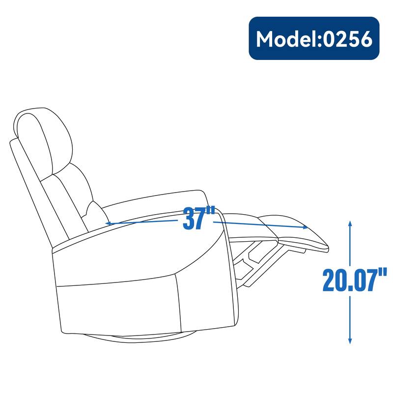 360° Swivel Rocking Recliner Chair in Polyester for Living Room